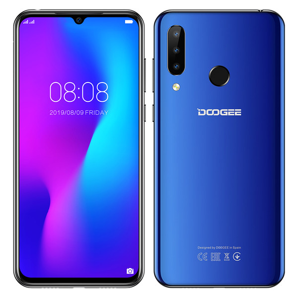 doogee n20 mobile phone 6.3" waterdrop screen 16mp triple rear camera 4350mah mt6763 4gb+64gb octa core 10w charge 4g smartphone