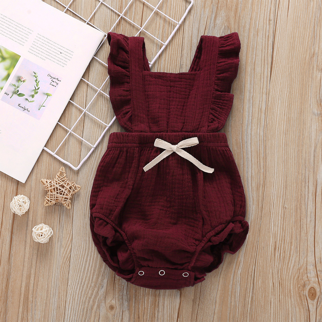 2019 Baby / Toddler Ruffled Bowknot Decor Bodysuit