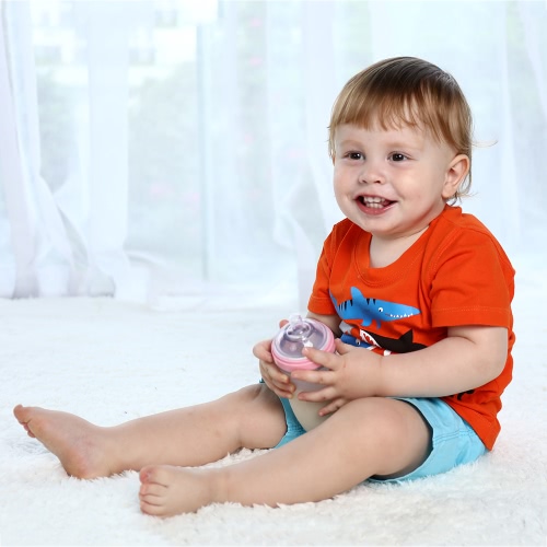 230ml Soft Squeezable Food Grade Silicone Baby Toddler Feeding Milk Water Bottle Nursing Nipple Feeder BPA Free