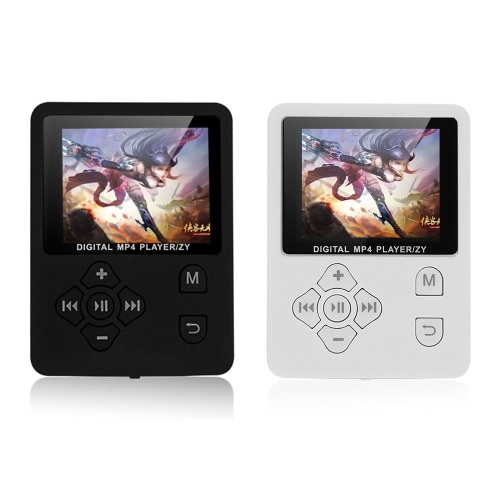 MP3 MP4 Lecteur Numérique 1,8 Pouces Écran Couleur Lecteur de Musique Lecteur Audio Vidéo sans Perte Support E-book Radio FM Enregistrement Vocal Carte TF Chronomètre