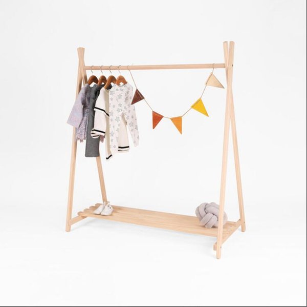 Other Children Furniture clothing store solid wood rack Simple wooden floor shelf children's room hanger stock