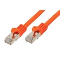 RJ45 Patchkabel mitCat.7 Rohkabel und Rastnasenschutz (RNS®), S/FTP, PiMF, halogenfrei, 600MHz, OFC, orange, 15m, Good Connections® (8070R-150O)