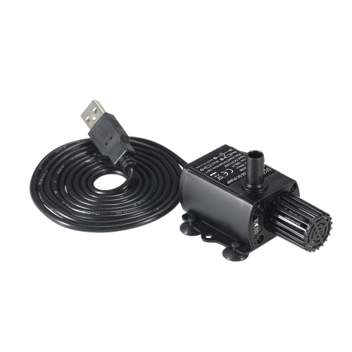 Decdeal USB DC5V 4.8W Ultra-silencieux Mini Brushless Pompe À Eau Étanche Submersible Fontaine Aquarium Circulation 300L / H Ascenseur 300 cm