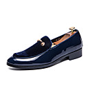 Men's Comfort Shoes Patent Leather Spring  Summer Casual Loafers  Slip-Ons Non-slipping Black / Dark Blue