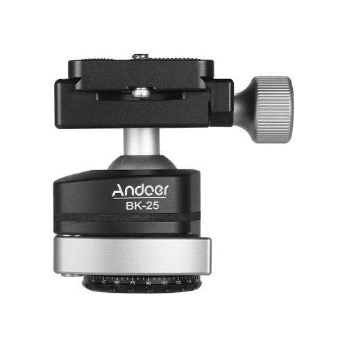 Andoer BK-25 Panoramastativ-Adapter für Kugelkopfmontage Schnellverriegelungssystem 15 kg Tragfähigkeit 360 ° drehbare Aluminiumlegierung
