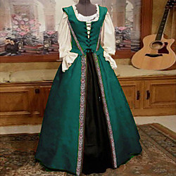Lady Outlander Retro Vintage Medieval Dress Masquerade Prom Dress Women's Costume Black / Purple / Red Vintage Cosplay Party Halloween Long Sleeve Lightinthebox