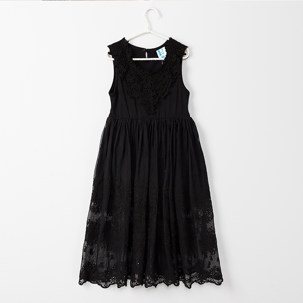 Pretty Solid Hollow Out Sleeveless Dress