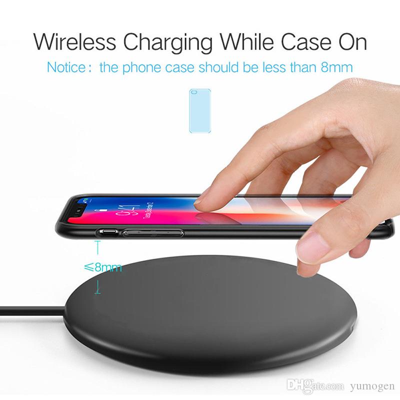 For iPhone 11 Pro Max XS 10W Fast Wireless Charger Qi Quick Charging Pad for Samsung Galaxy Note10+ S10+ Goophone Smartphone