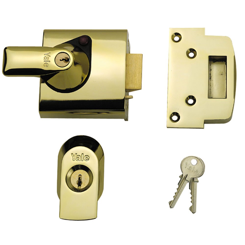 Yale BS1 Nightlatch Security Lock 60mm Brasslux Finish Visi Pack