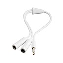 White 3 Pos. 3.5mm Headphone Splitter Jack Cable for iPhone iPad  MP4 MP3 Free shipping