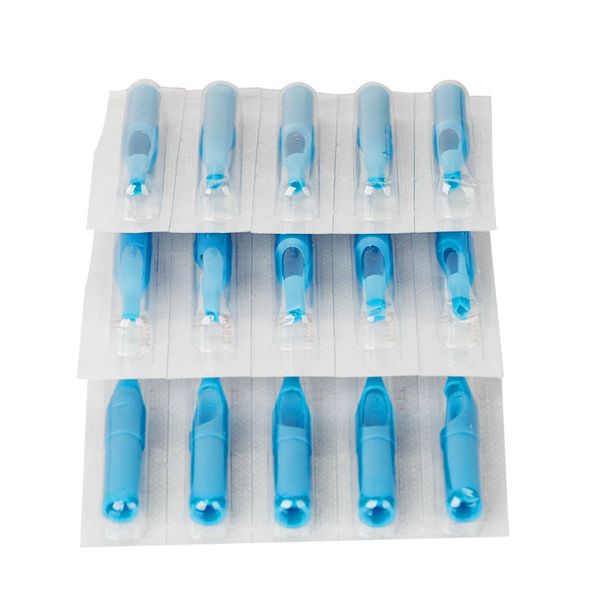 100Pcs Mix Tattoo Tips 3/5/7/9RT 5/7/9FT 5/7/9DT Blue Needles Tubes Disposable Assorted Tattoo Nozzle Tips For Ink Cup Grip KitScouts