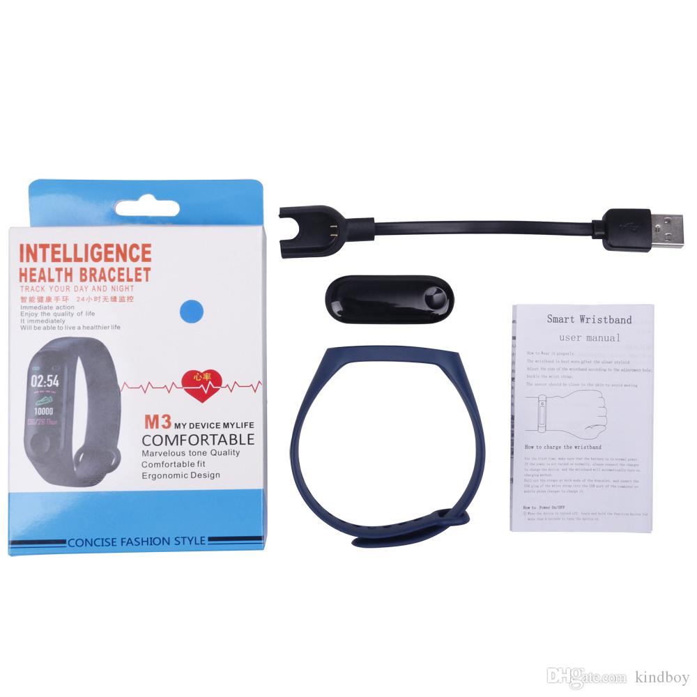 M3 Smartband Fitness tracker Smart Bracelet Blood Pressure Heart Rate Monitor Waterproof Smart band PRO Wristband smart band fast DHL