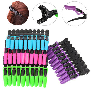 10Pcs Hair Clips Salon Hairdressing Separate Haircut Grip Styling Clamp 4 Colors