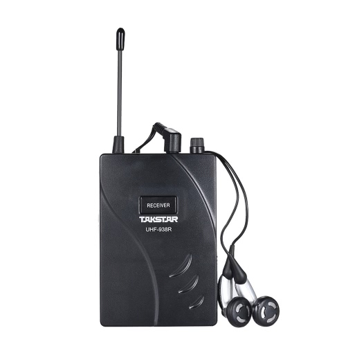 TAKSTAR UHF-938R Upgraded Version Wireless Acoustic Tour Guide Transmission System Receiver 50m Effective Range 432.5-433.5/ 433-434MHZ with Earphone