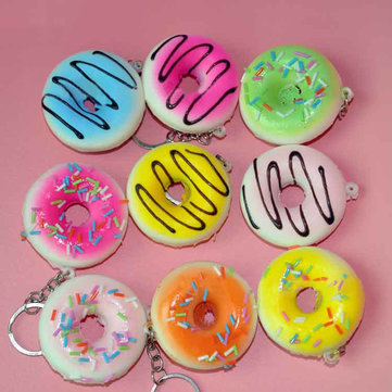 1PCS 5X2CM Simulation Whole PU Doughnut Squishy Toy Phone Chain