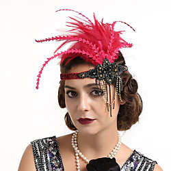 Head Jewelry Flapper Headband 1920s Vintage The Great Gatsby Feather For The Great Gatsby Cosplay Women's Costume Jewelry Fashion Jewelry Lightinthebox