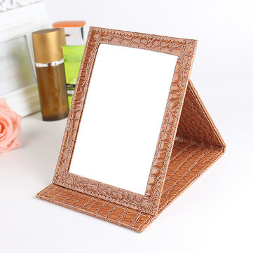 Portable Foldable Makeup Mirror Pu Leather Cosmetic Mirrors Women Beauty 3 Sizes