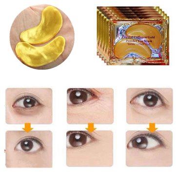 1 Pair 24K Gold Crystal Collagen Eye Mask Dark Circle Eye Bags Patches