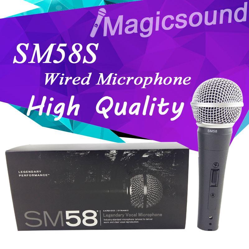 New High Quality SM58S Wired Dynamic Cardioid Microphone SM 58 58S 58SK SM58SK Vocal Microfone Mike Mic with Switch ON/OFF