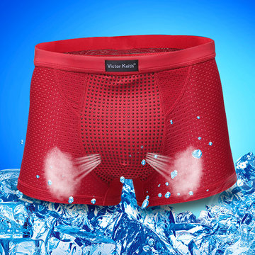 Ice Silk Mesh Breathable Cool Magnetotherapy Healthcare Boxers For Men