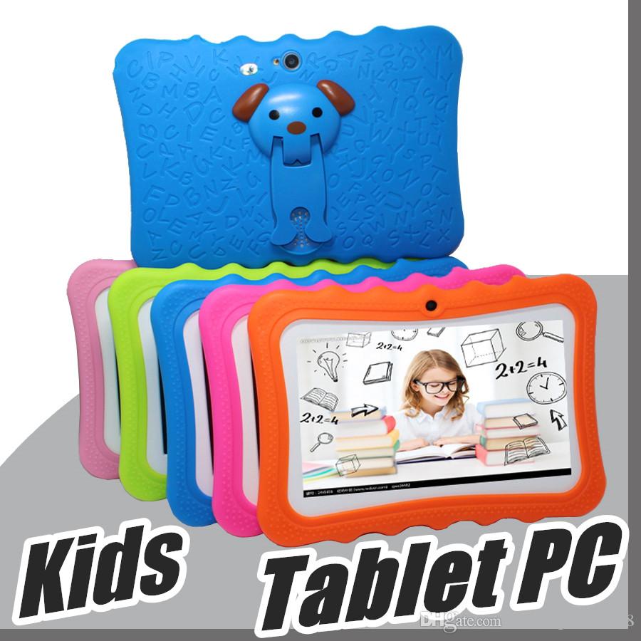 2018 DHL Kids Brand Tablet PC 7" Quad Core children tablet Android 4.4 Allwinner A33 google player wifi big speaker protective cover L-7PB