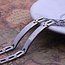 Personalized Gift Simple Design Silver Men's Jewelry Stainless Steel  Engraved ID Bracelets 0.8cm Width