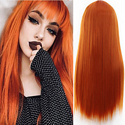 Perruque Synthétique Droite naturelle Coupe Droite Perruque Moyen Orange Cheveux Synthétiques Femme Cosplay Soirée Mode Orange Lightinthebox