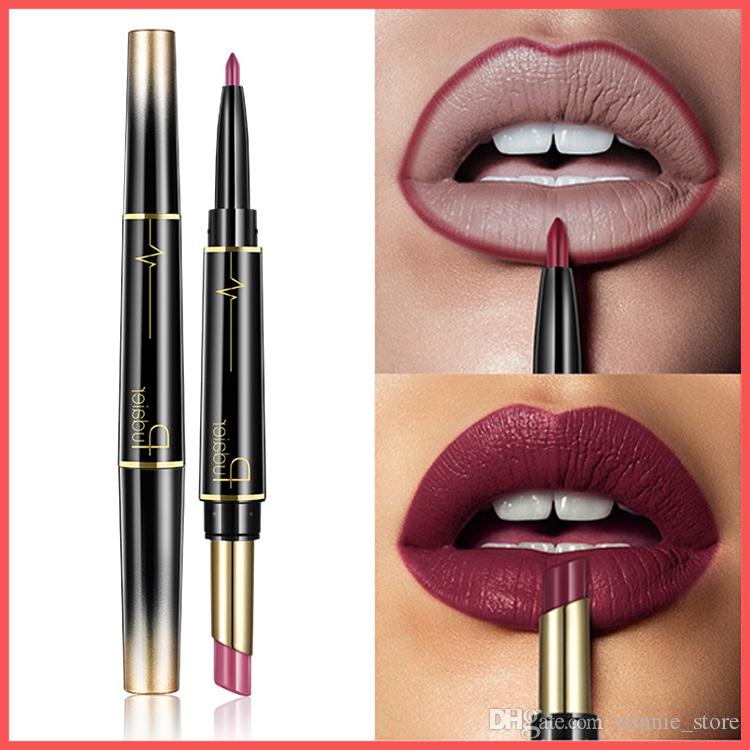Factory Direct DHL Free Pudaier Matte Lipstick Double Head Nude Color Cosmetics Wateproof Lipstick Long Lasting Sexy Red Lips Liner Pencil